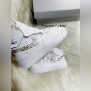 Swarovski Bling Nikes Baby Toddler Nike Air Force One High Top Swarovski Shoes